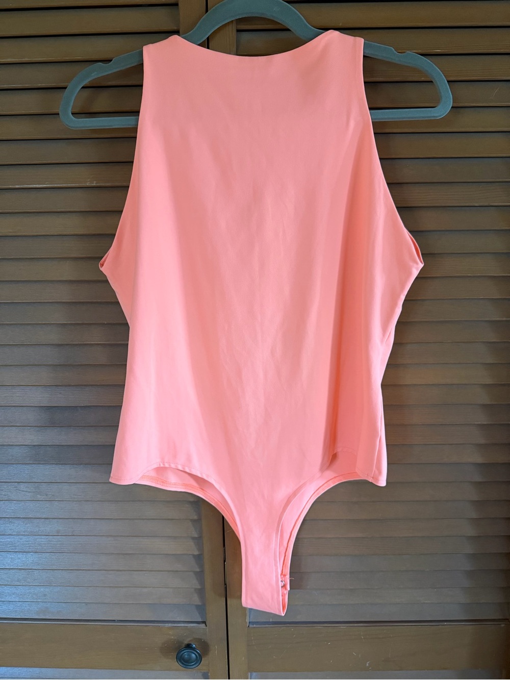 ReoRia Coral Pink Sleeveless High-Neck Bodysuit - Picture 3 of 3